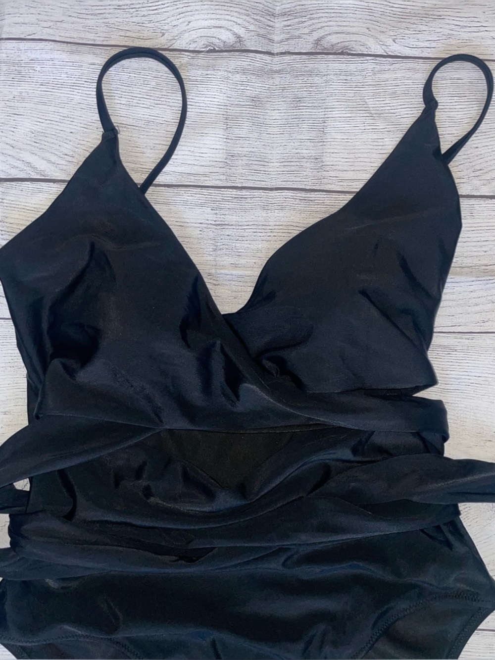 NWT Aerie Wrap Around Black One-Piece Swimsuit - Picture 6 of 7